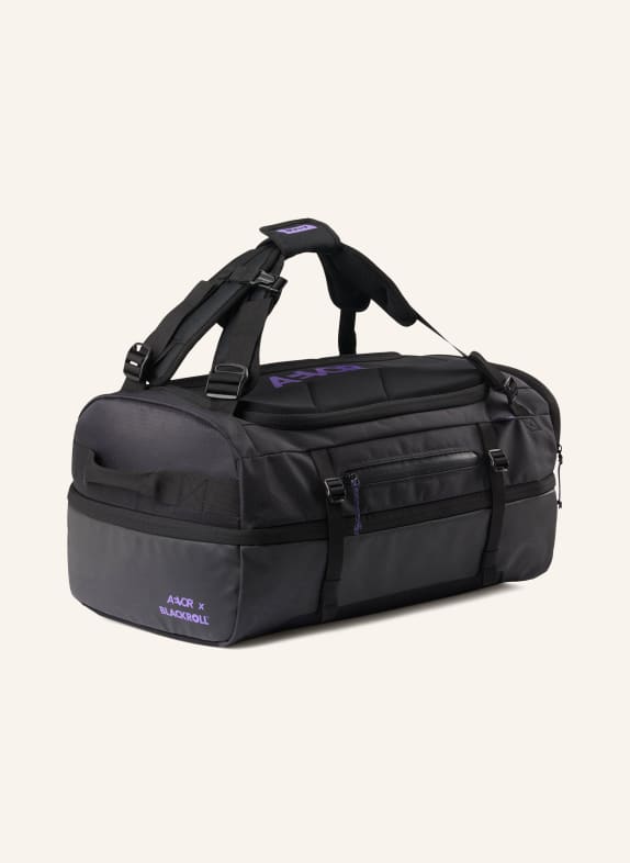 AEVOR Set: BLACKROLL sports bag and BLACKROLL TWIN fascia roller BLACK / PURPLE