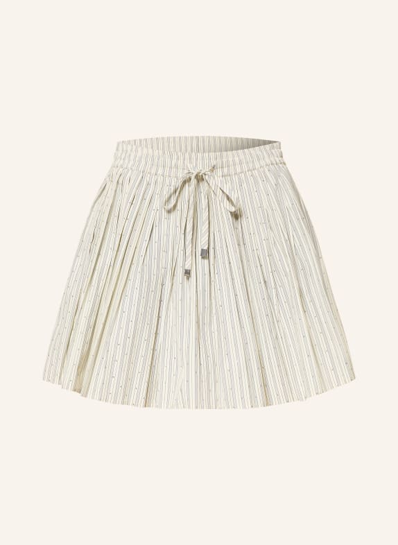 SANDRO Spódnica z kamieniami ozdobnymi ECRU / JASNOCZARY / CZARNY