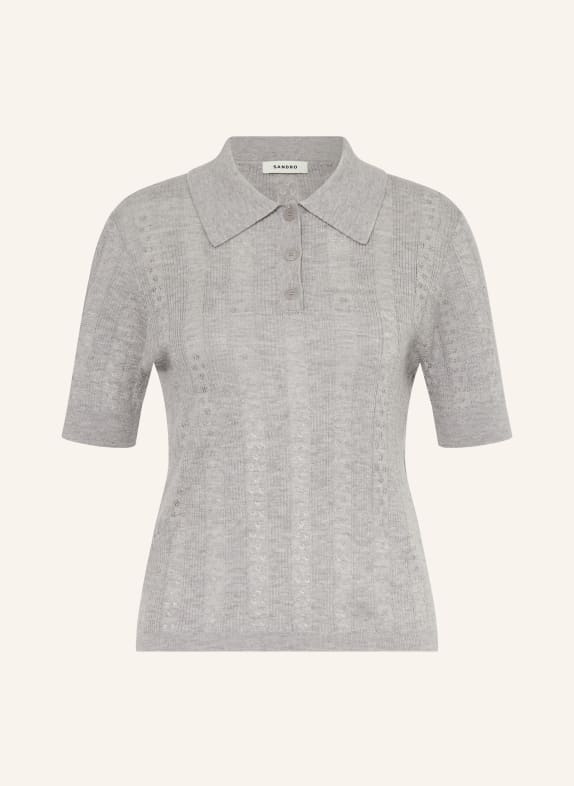 SANDRO Strick-Poloshirt GRAU