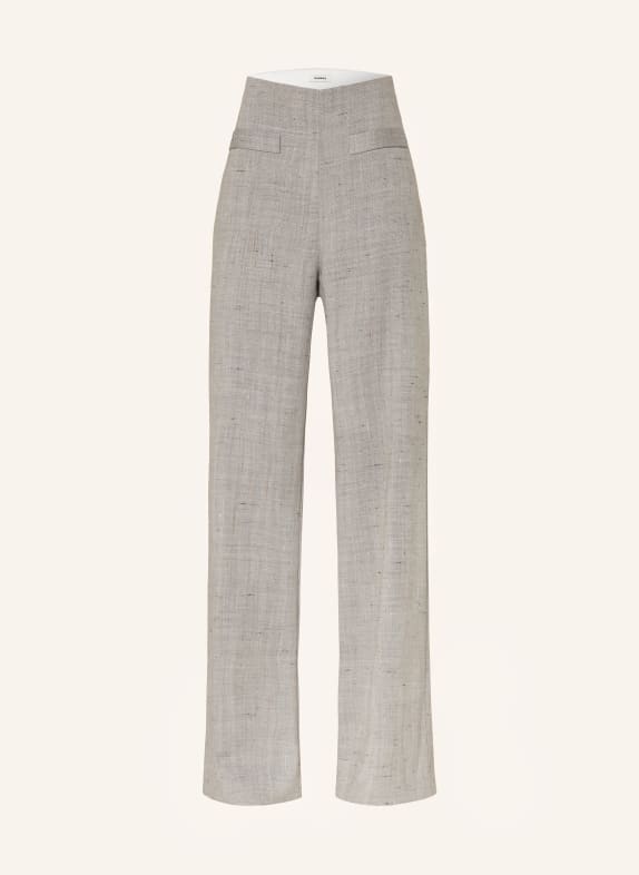 SANDRO Marlenehose aus Leinen GRAU