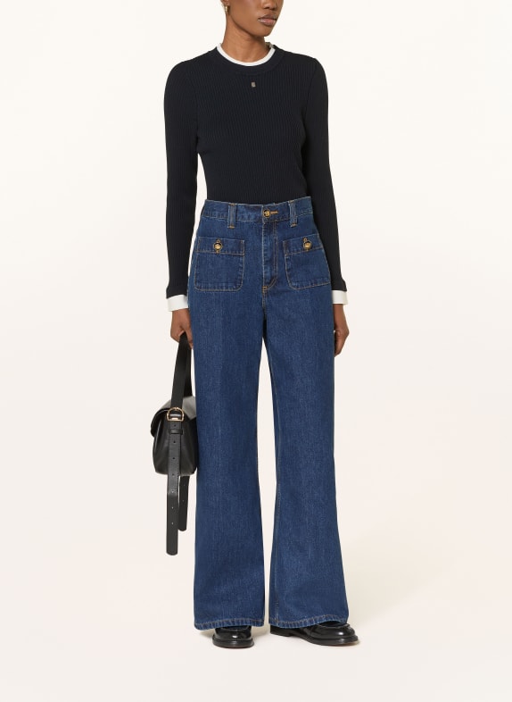 SANDRO Wide Leg Jeans D324 DEEP BLU