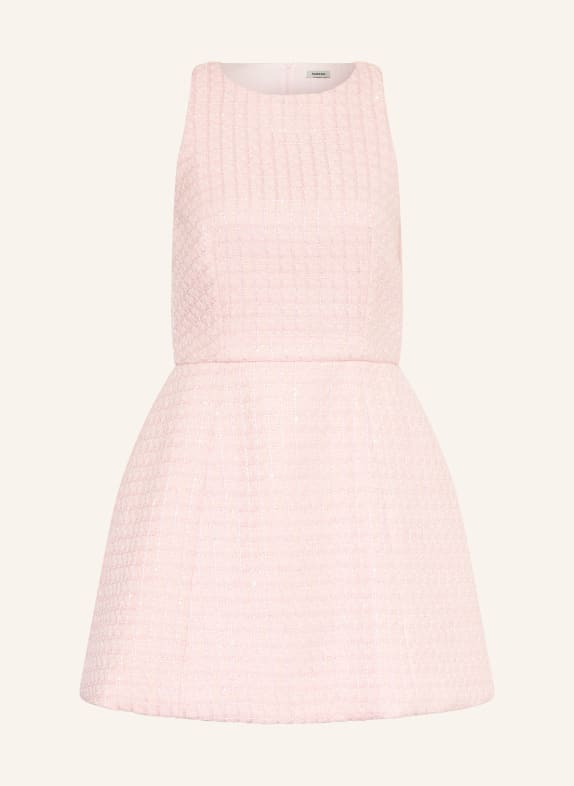 SANDRO Sukienka DEMIROSE z cekinami JASNORÓŻOWY / BIAŁY