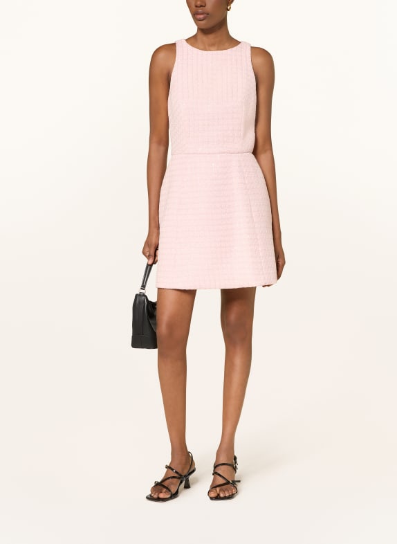 SANDRO Sukienka DEMIROSE z cekinami JASNORÓŻOWY / BIAŁY