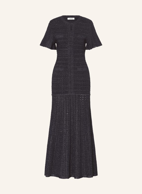 SANDRO Sukienka z dzianiny DIANE z błyszczącą przędzą GRANATOWY