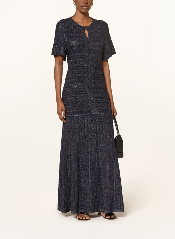 SANDRO Sukienka z dzianiny DIANE z błyszczącą przędzą GRANATOWY