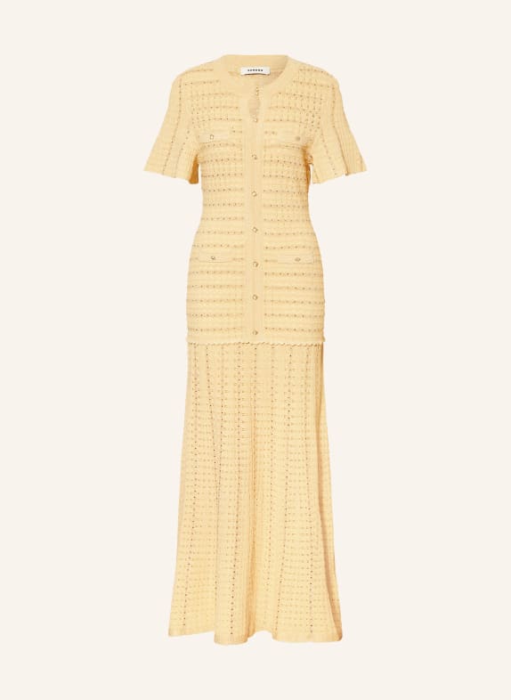 SANDRO Sukienka z dzianiny DIANE z błyszczącą przędzą ZŁOTY