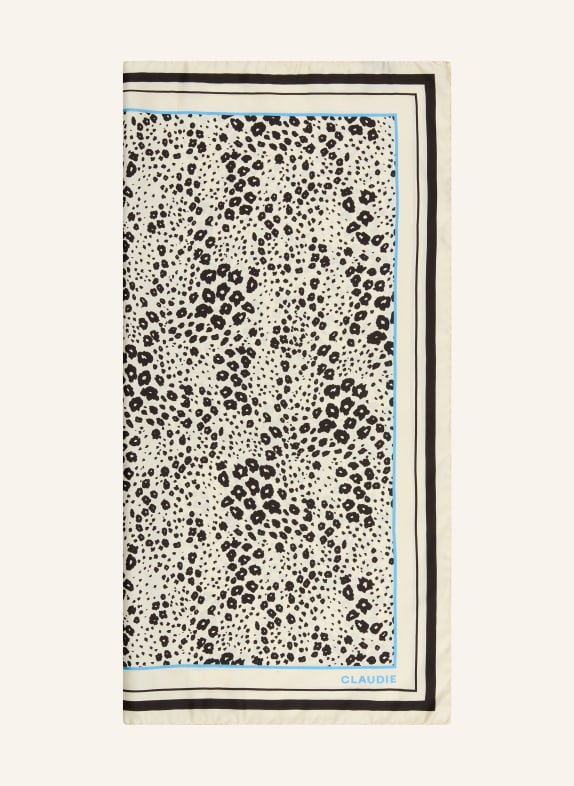 CLAUDIE PIERLOT Seidentuch CREME / BLAU / SCHWARZ