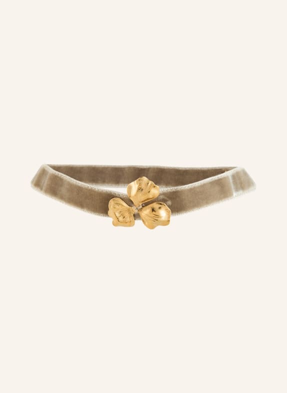 Seenberg Samt-Choker TAUPE / GOLD