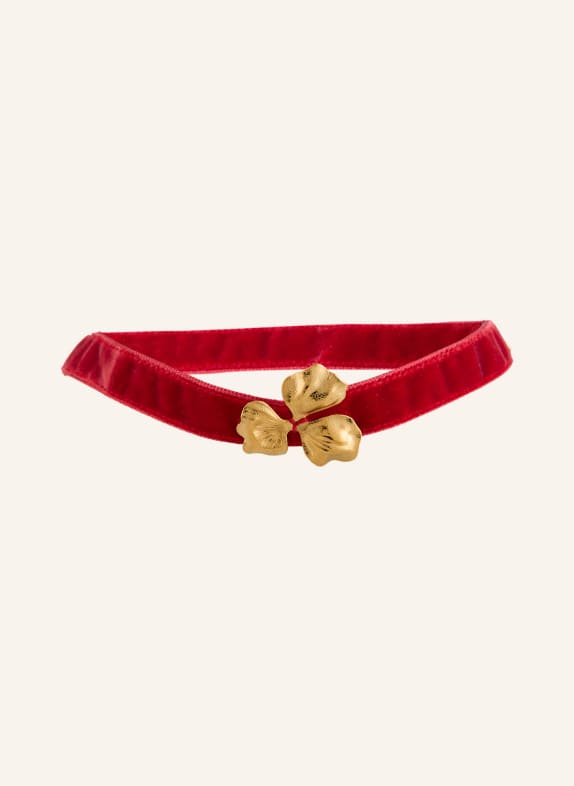 Seenberg Samt-Choker DUNKELROT / GOLD