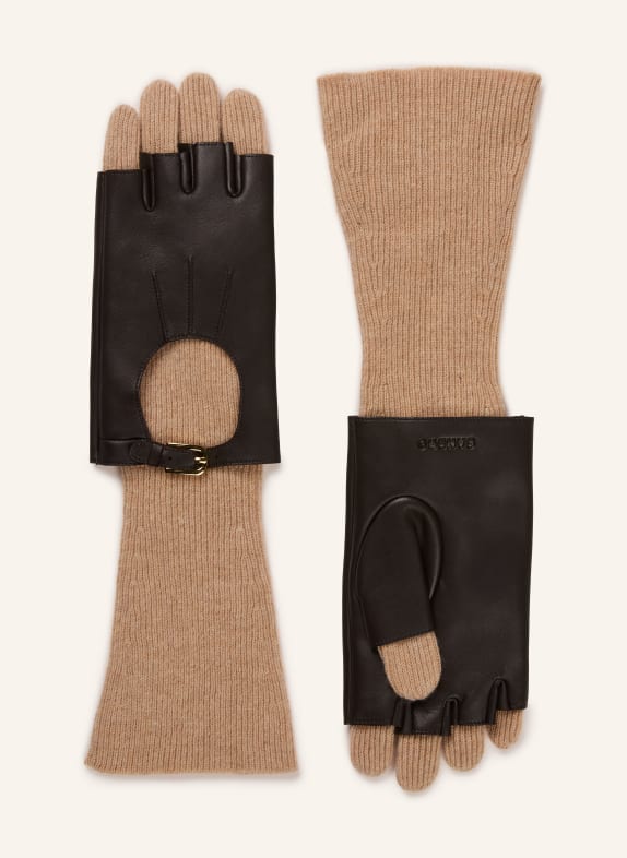 SANDRO Handschuhe CAMEL / DUNKELBRAUN