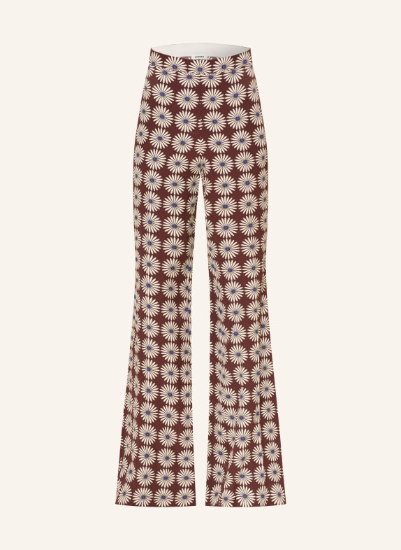 SANDRO Marlenehose DUNKELBRAUN / CREME / BLAU