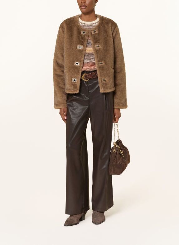 ba&sh Kunstfell-Jacke BASIL BRAUN