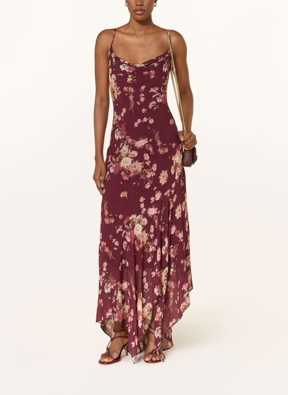 ALLSAINTS CHARLOTTE dress DARK RED / BEIGE / LIGHT RED