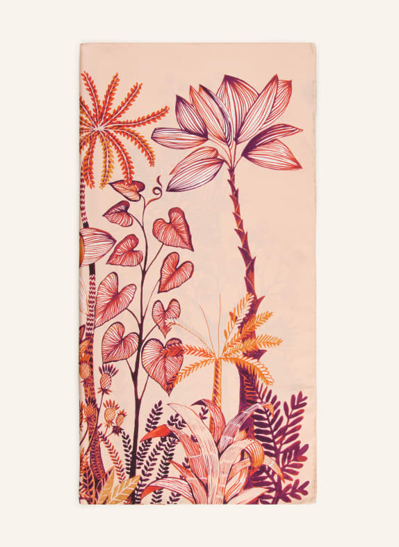 Barbieri jedwabna chusta BEŻOWY / CZERWONY / POMARAŃCZOWY