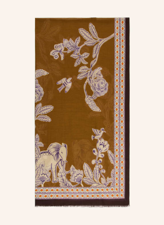 Barbieri scarf BROWN / DARK PURPLE / ORANGE