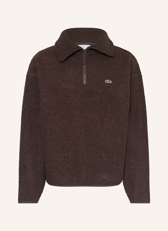 LACOSTE Fleece-Troyer DUNKELBRAUN