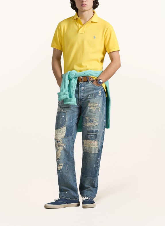 POLO RALPH LAUREN Piqué poloshirt Custom Slim Fit GEEL / LICHTBLAUW