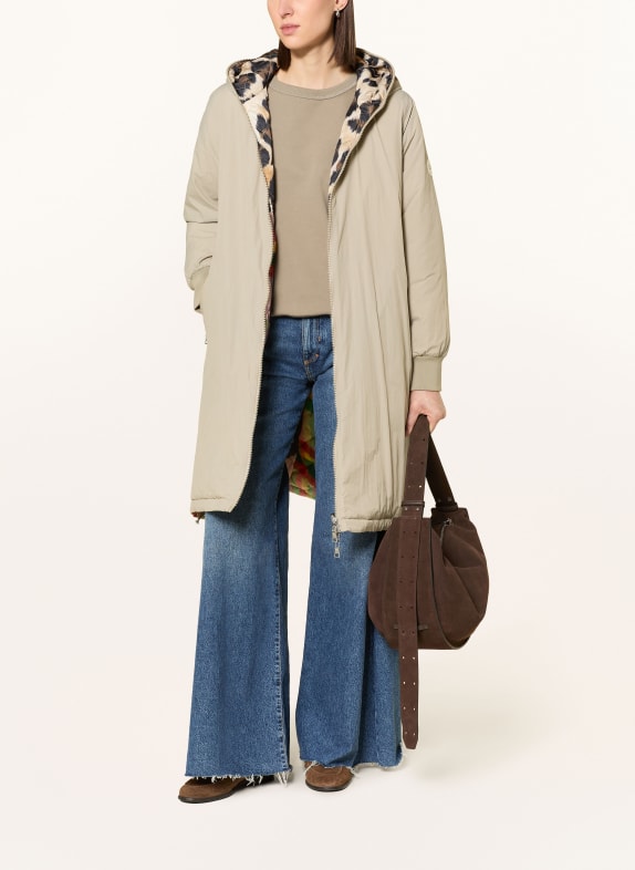 No.1 Como NORA reversible coat GRAY / BEIGE / RED