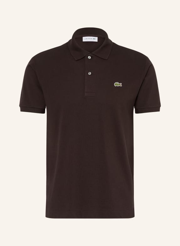 LACOSTE Piqué-Poloshirt Classic Fit DUNKELBRAUN