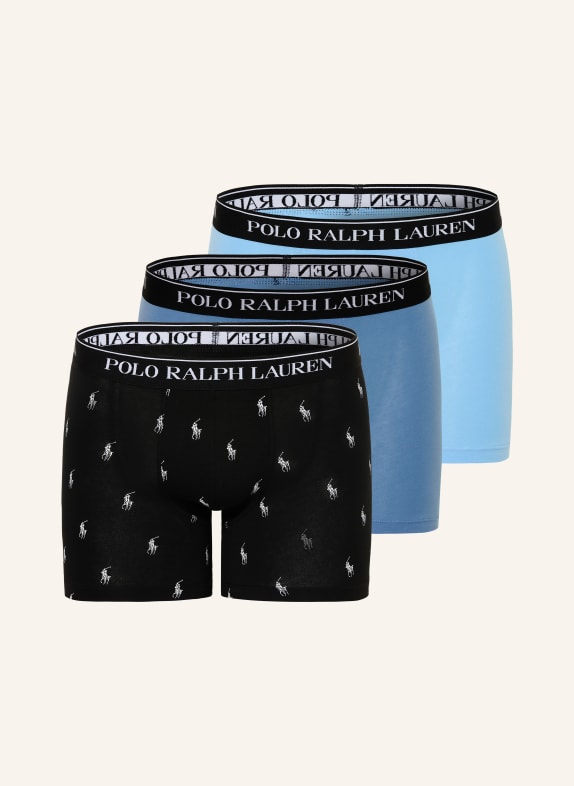 POLO RALPH LAUREN 3er-Pack Boxershorts SCHWARZ / HELLBLAU / BLAU