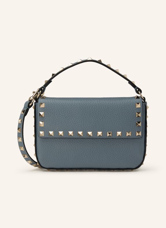 VALENTINO GARAVANI Handtasche ROCKSTUD MINI mit Nieten BLAUGRAU / SILBER
