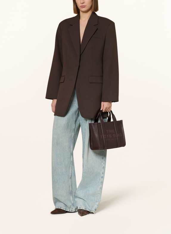 MARC JACOBS Torba shopper THE SMALL TOTE BAG LEATHER CIEMNOBRĄZOWY
