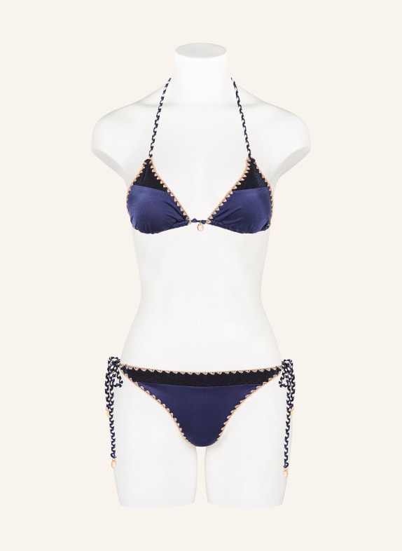 BANANA MOON COUTURE Triangel-bikinibroekje NAZCA BLIKA DONKERBLAUW / BEIGE / WIT