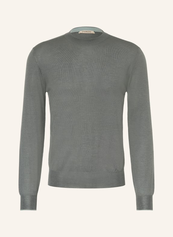 FIORONI Cashmere-Pullover mit Seide GRÜN