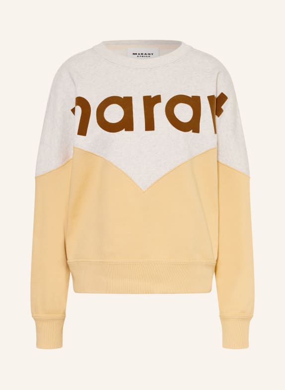 MARANT ÉTOILE Sweatshirt HOUSTON HELLGRAU / BRAUN / DUNKELGELB
