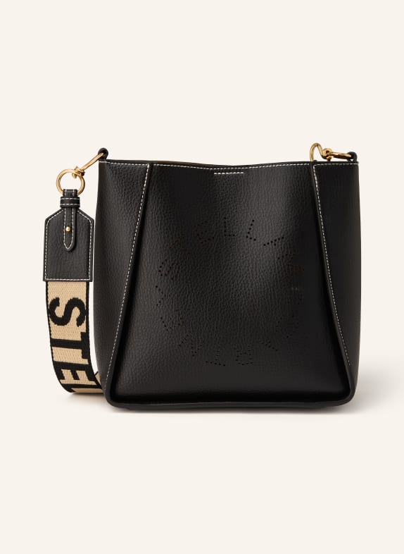 STELLA McCARTNEY Torba na ramię LOGO MINI CZARNY / ZŁOTY
