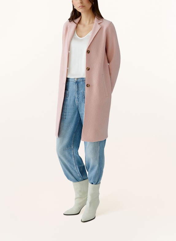 oui Vlněný kabát RŮŽOVÁ