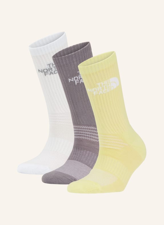 THE NORTH FACE 3er-Pack Sportsocken MULTI SPORT CUSH CREW HELLGELB / TAUPE / WEISS