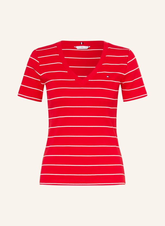 TOMMY HILFIGER T-Shirt ROT / WEISS