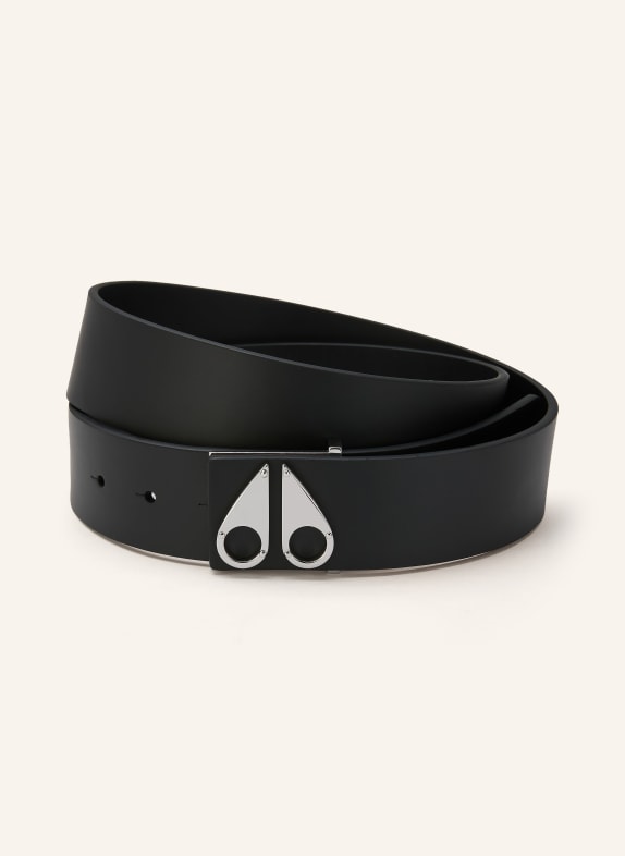 MOOSE KNUCKLES Ledergürtel SCHWARZ