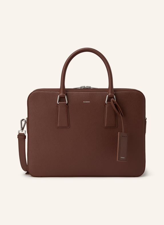 SANDRO Laptop-Tasche DUNKELBRAUN