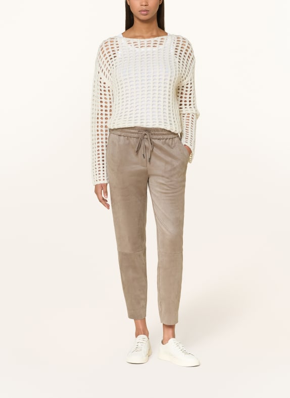 Juvia Joggingbroek in leerlook TAUPE