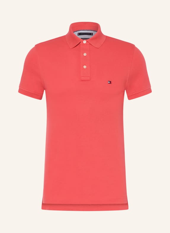TOMMY HILFIGER Piqué-Poloshirt Slim Fit HELLROT