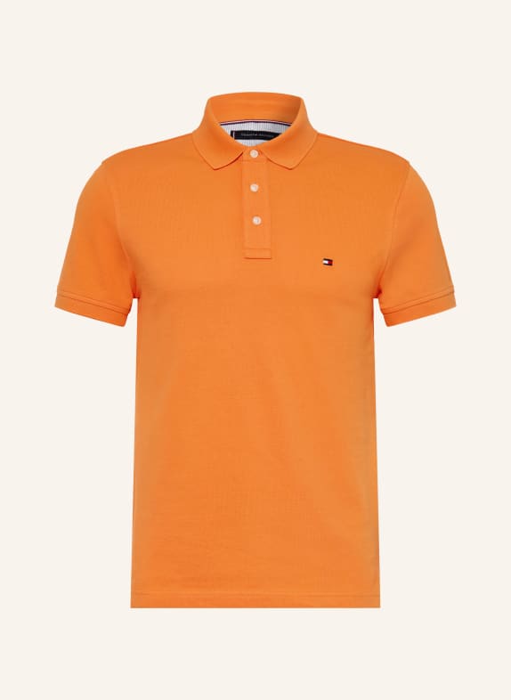 TOMMY HILFIGER Piqué-Poloshirt Slim Fit ORANGE