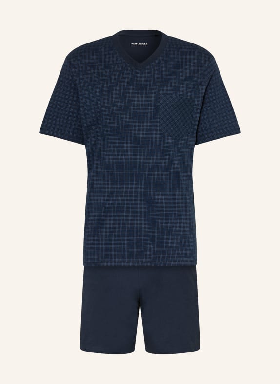 SCHIESSER Shorty-Schlafanzug COMFORT ESSENTIALS DUNKELBLAU / BLAU