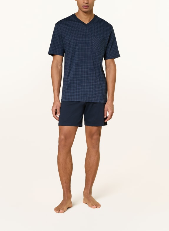 SCHIESSER Shorty-pyjamas COMFORT ESSENTIALS MÖRKBLÅ / BLÅ