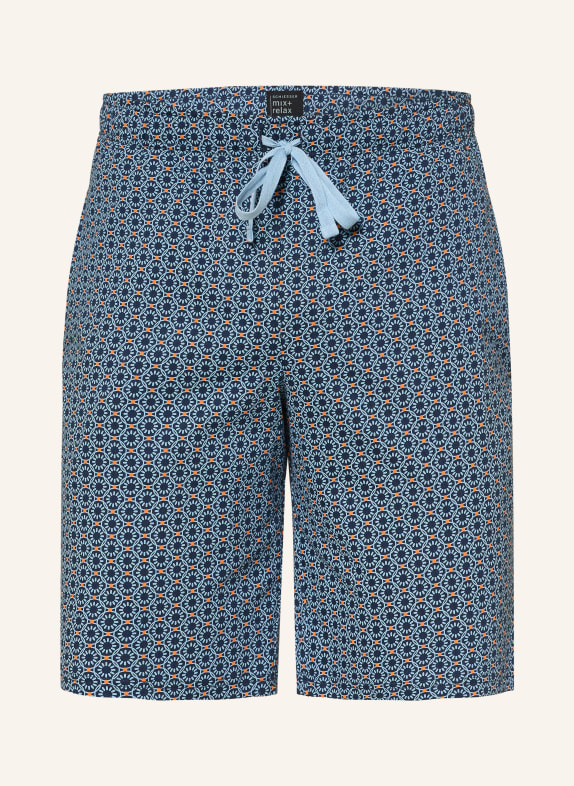 SCHIESSER Short de nuit MIX+RELAX BLEU / BLEU GRIS / ORANGE