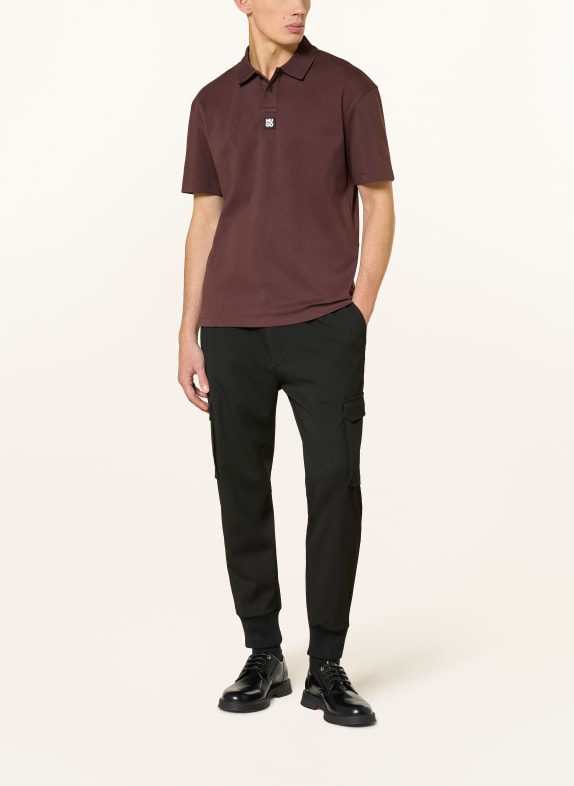 HUGO Jersey poloshirt DEABONO DONKERROOD