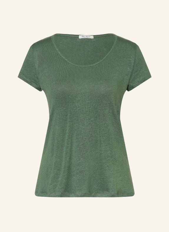 Stefan Brandt T-shirt z lnu ZIELONY