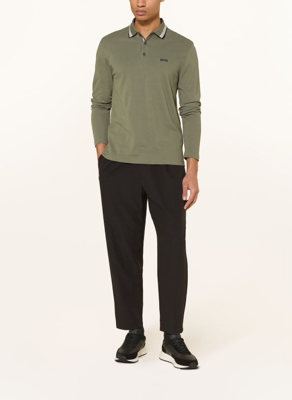 BOSS Pikétröja PLISY Regular Fit KHAKI