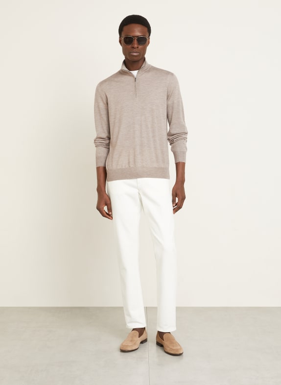 FIORONI Kasjmier trui met zijde TAUPE