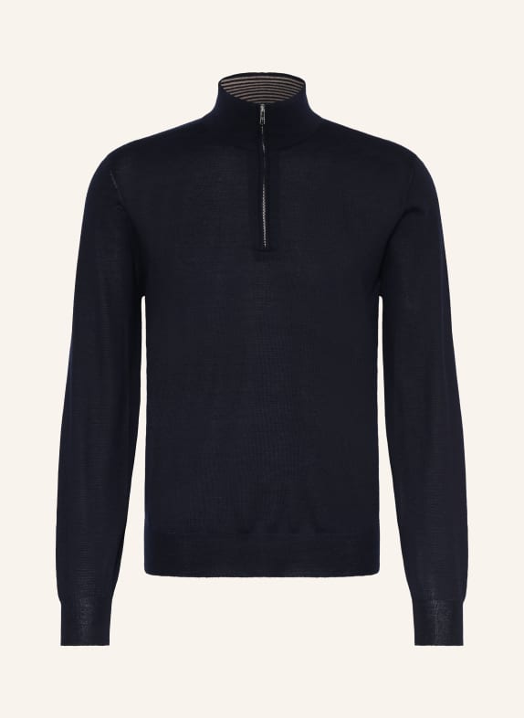 FIORONI Cashmere-Troyer mit Seide DUNKELBLAU