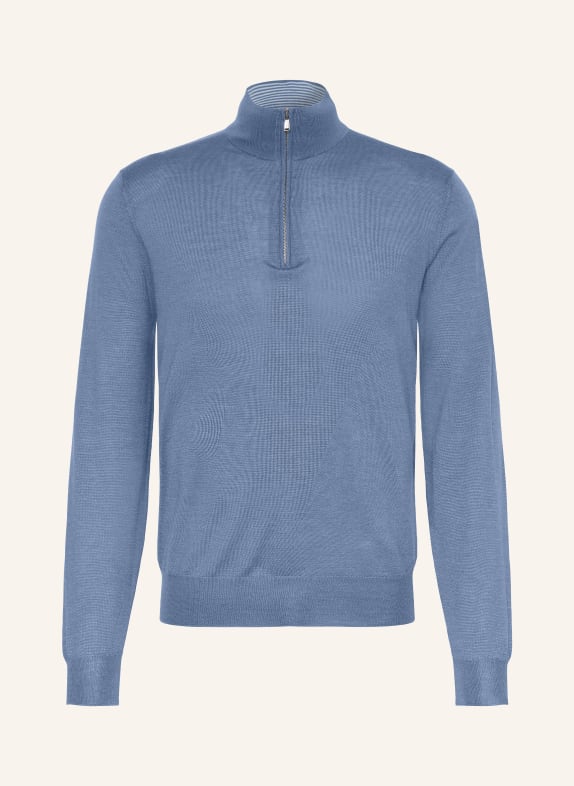 FIORONI Cashmere-Troyer mit Seide BLAU