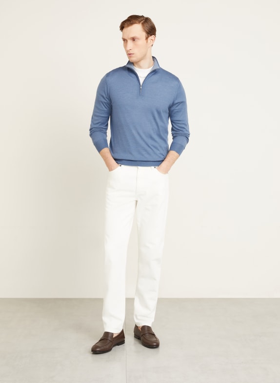 FIORONI Kasjmier trui met zijde BLAUW