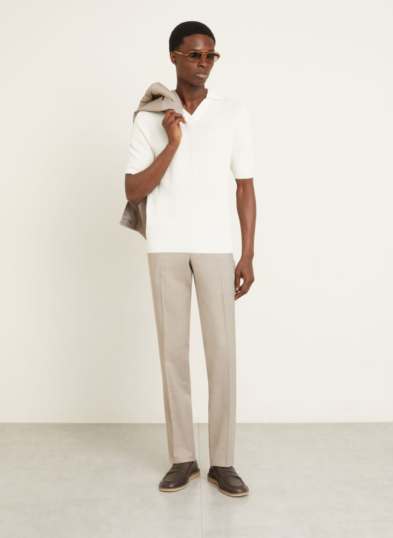 FIORONI Gebreid poloshirt CRÈME