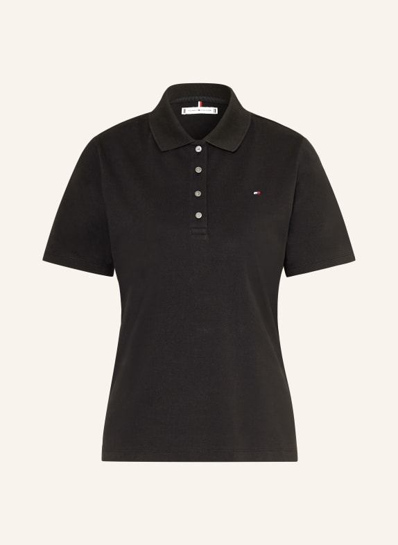 TOMMY HILFIGER Piqué-Poloshirt SCHWARZ